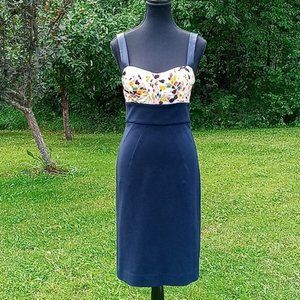 Diane Von Furstenberg Sophia Loren Navy Midi Dress